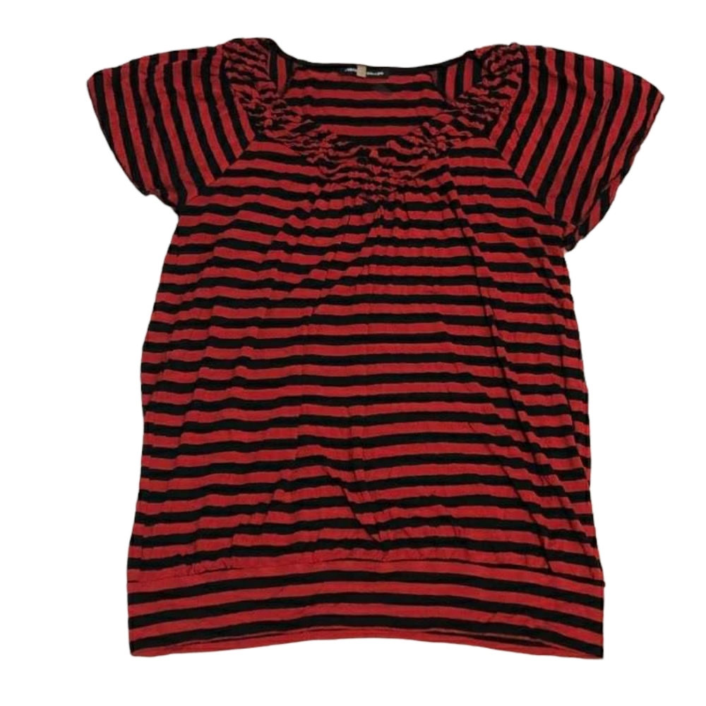 Cable & Gauge Flutter Sleeve Striped Top